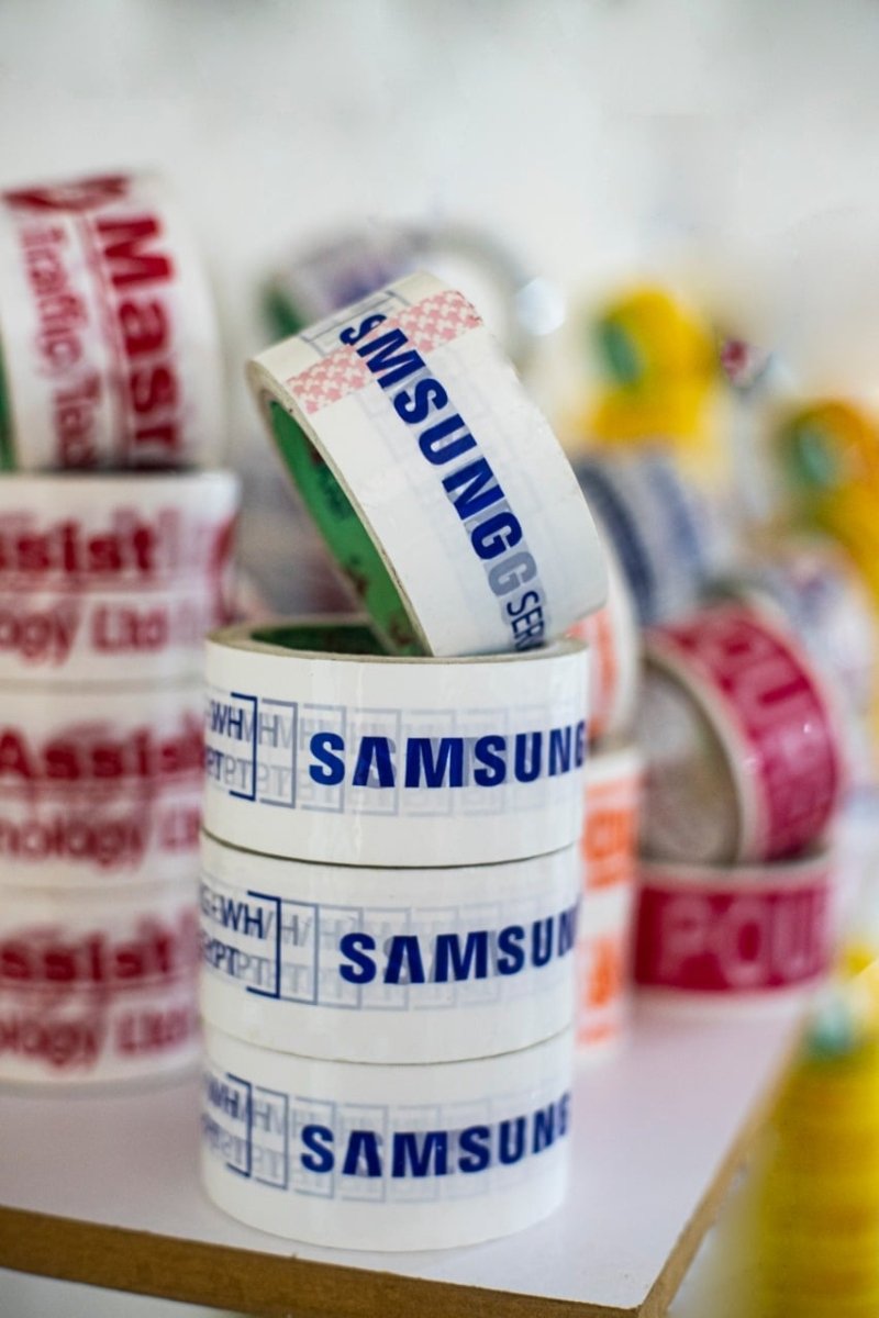 سلوتيب مطبوع  للمصانع باعلي جودة 50 ميكرون الطباعة علي السلوتيب سلوتيب مطبوع Adhesive Printed Tape  
