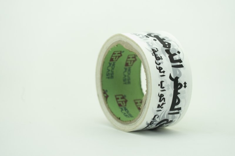 سلوتيب الوان مطبوع سلوتيب مطبوع Printed Tape للمصانع اطبع اسمك وشعارك علي اقوي سلوتيب شفاف والوان